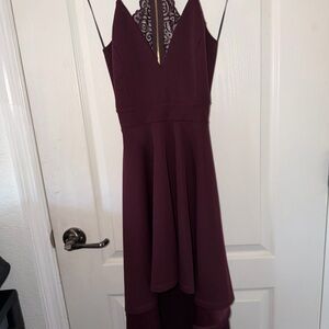 Windsor Burgundy High-Low Dress with Lace Detail size XS. New with tags